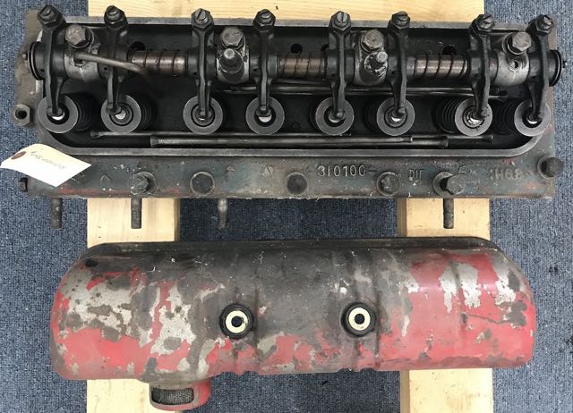 #TFS00108
Cylinder Head Assy, Incl. Valve Assys, 7/16 In Head bolts, Rocker Shaft Assy, Push Rods, Rocker Cover.  Missing 2 manifold Studs.  Ford Casting #310100
Fits: 1953-1964 Ford OHV 172 C.I.
Very Nice Used
$300